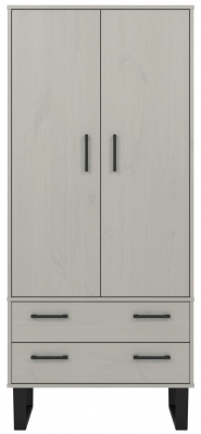 Product photograph of Texas Grey 2 Door 2 Drawer Wardrobe With Black U Legs from Choice Furniture Superstore