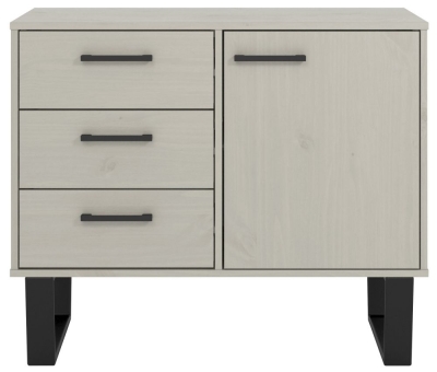 Image of Harlow Grey 1 Door 3 Drawer Sideboard with Black U Legs