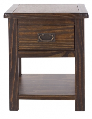 Product photograph of Boston Dark Wood 1 Drawer Bedside Cabinet from Choice Furniture Superstore