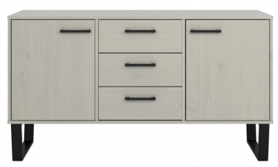 Product photograph of Texas 2 Door 3 Drawer Medium Sideboard With Black U Legs from Choice Furniture Superstore