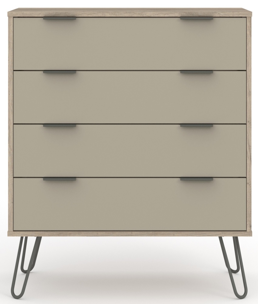 Alaska Driftwood 4 Drawer Chest with Hairpin Legs