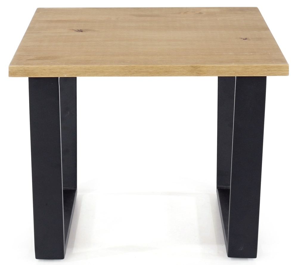 Texas Industrial Style Oak Effect Lamp Table 
