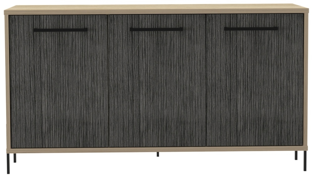 Harvard Grey Wood Effect 3 Door Medium Sideboard