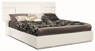 Canova White High Gloss Bed Comes In King And Queen Size Options