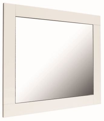 Image of Canova White High Gloss Bedroom Mirror - W 104cm x D 2.2cm x H 89.9cm