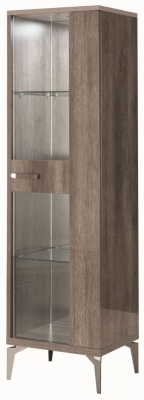 Product photograph of Alf Italia Matera Wood Grain Gloss 1 Door Vitrine - Rhf from Choice Furniture Superstore