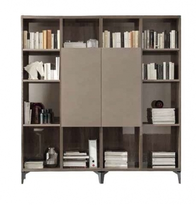 Product photograph of Matera High Gloss Library Bookcase - Comes In 1 Door And 2 Door Options from Choice Furniture Superstore