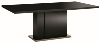 Product photograph of Alf Italia Mont Noir Black High Gloss Extending Dining Table from Choice Furniture Superstore