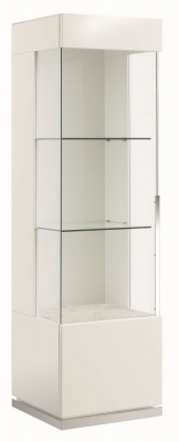 Product photograph of Alf Italia Canova White High Gloss 1 Door Display Cabinet - Left from Choice Furniture Superstore