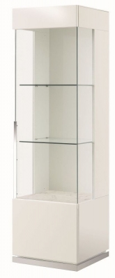 Product photograph of Alf Italia Canova White High Gloss 1 Door Display Cabinet - Right from Choice Furniture Superstore
