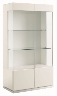 Product photograph of Alf Italia Canova White High Gloss 2 Door Curio Cabinet from Choice Furniture Superstore