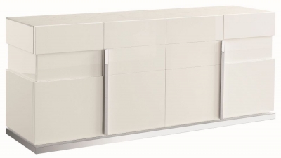Product photograph of Alf Italia Canova White High Gloss 4 Door Buffet Sideboard from Choice Furniture Superstore