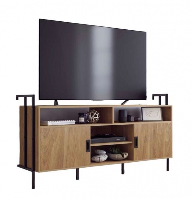Product photograph of Teknik Hythe Wall Serene Walnut Mounted Credenza Tv Stand from Choice Furniture Superstore