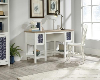 Product photograph of Teknik Mediterranean Shaker Style White And Oak Desk from Choice Furniture Superstore