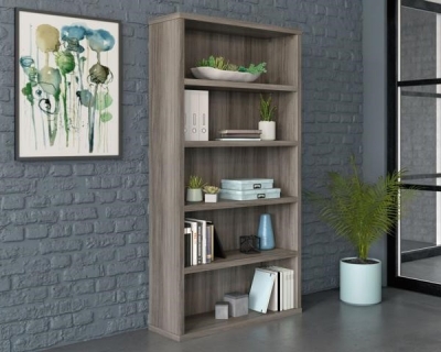 Product photograph of Teknik Affiliate Elm 5 Shelf Bookcase from Choice Furniture Superstore
