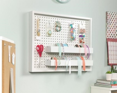 Product photograph of Teknik Craft Wall Mounted Peg Board Desk from Choice Furniture Superstore