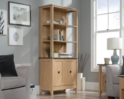 Product photograph of Teknik Home Study Dover Oak 3 Shelf Bookcase from Choice Furniture Superstore