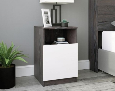 Product photograph of Teknik Hudson Charcoal Ash Bedside Cabinet from Choice Furniture Superstore