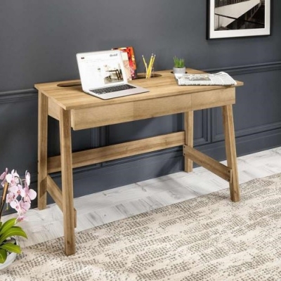 Product photograph of Teknik Ithaca 3 Drawer Oak Desk from Choice Furniture Superstore