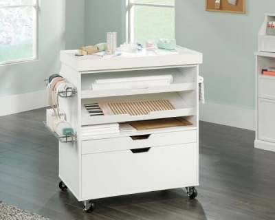 Product photograph of Teknik White Craft Cart Filing Cabinet from Choice Furniture Superstore