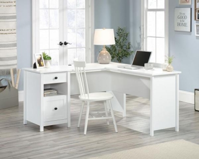 Teknik White Home Study L-Shaped Desk