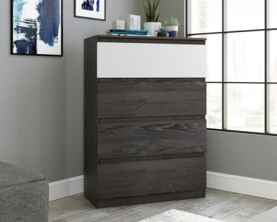 Product photograph of Teknik Hudson Charcoal Ash 4 Drawer Chest from Choice Furniture Superstore