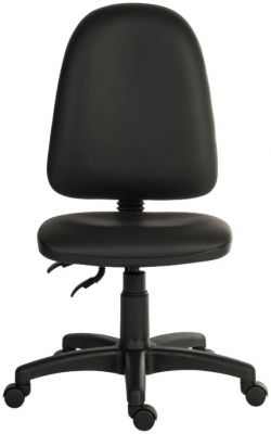 Product photograph of Teknik Ergo Twin Pu Black Fabric Adjustable Swivel Office Chair from Choice Furniture Superstore
