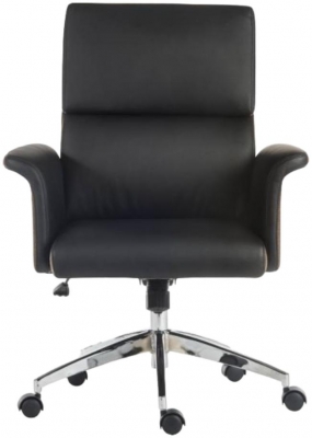 Product photograph of Teknik Elegance Medium Black Leather Chair from Choice Furniture Superstore