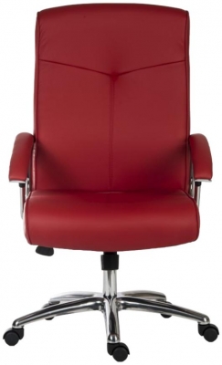 Product photograph of Teknik Hoxton Red Leather Chair from Choice Furniture Superstore