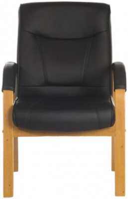 Teknik Kingston Visitor Leather Chair - Comes in Black and Mahogany Options