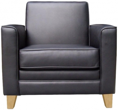 Product photograph of Teknik Newport Black Leather Chair from Choice Furniture Superstore