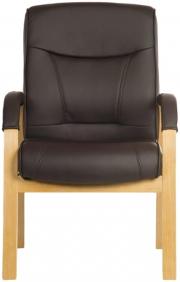 Product photograph of Teknik Richmond Visitor Brown Leather Chair from Choice Furniture Superstore