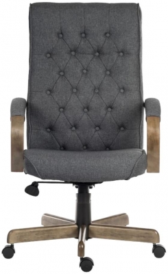 Product photograph of Teknik Warwick Grey Fabric Button Back Chair from Choice Furniture Superstore