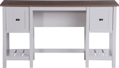 Product photograph of Teknik Shaker Style Soft White And Oak Desk from Choice Furniture Superstore