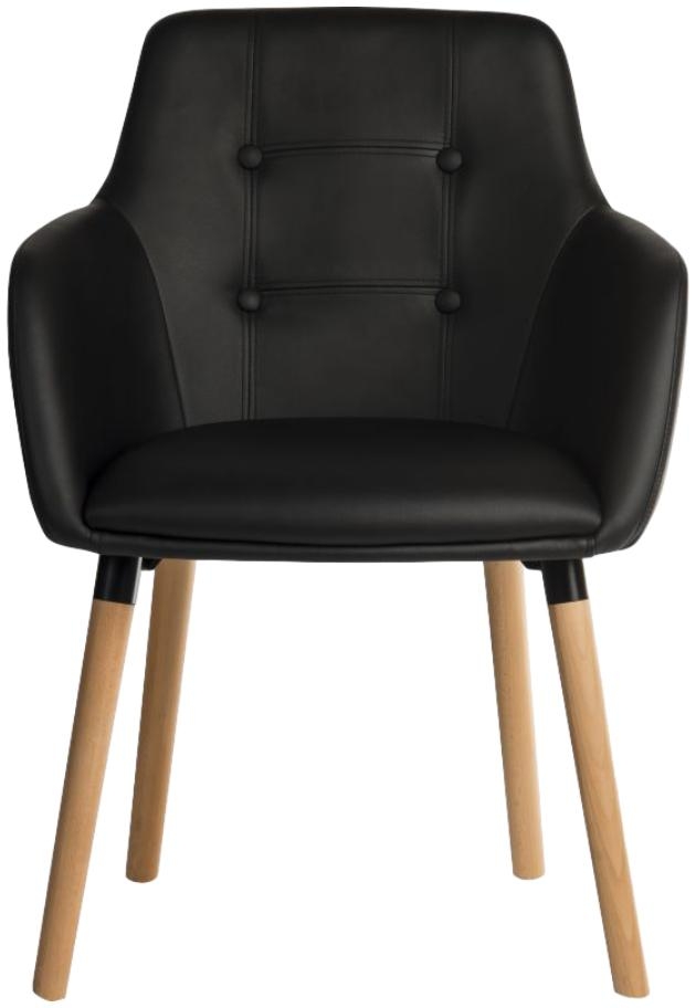 Teknik Four Legged Reception Black Pu Chair