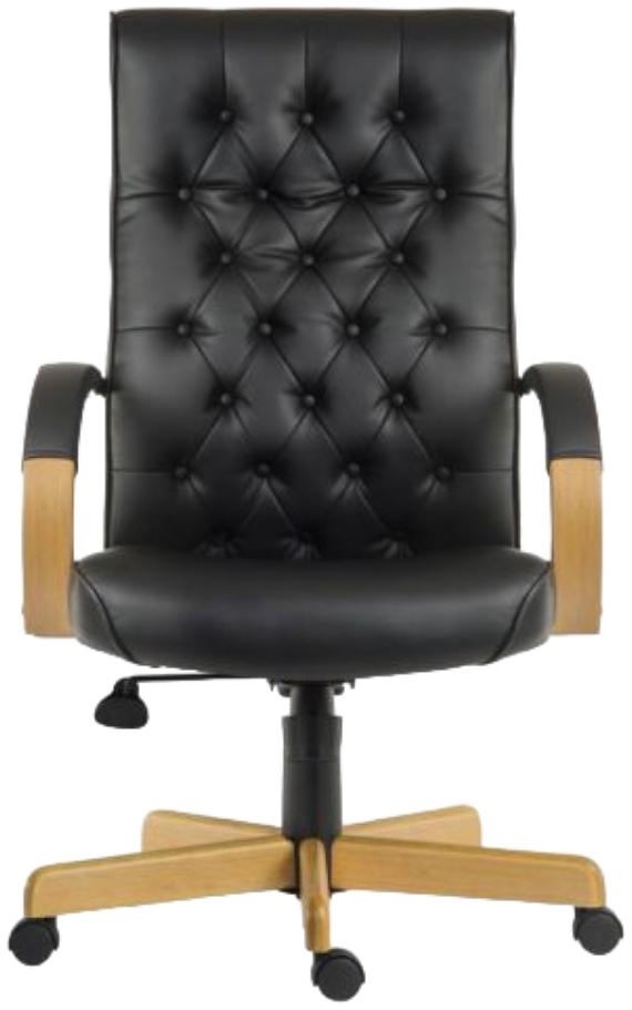 Teknik Warwick Noir Leather Button Back Chair