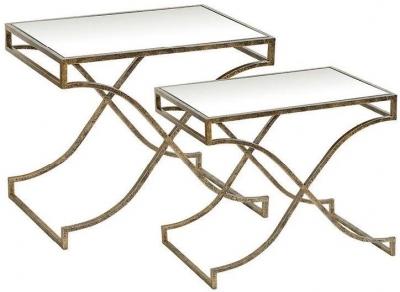 Product photograph of Mindy Brownes Madison Champagne Gold Side Tables Set Of 2 from Choice Furniture Superstore
