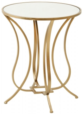 Product photograph of Mindy Brownes Talia Antique Gold Round Lamp Table from Choice Furniture Superstore