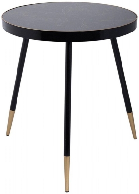 Product photograph of Mindy Brownes Venus Black Round Side Table from Choice Furniture Superstore