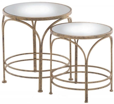 Product photograph of Mindy Brownes Ethan Antique Gold Nest Of 2 Tables from Choice Furniture Superstore
