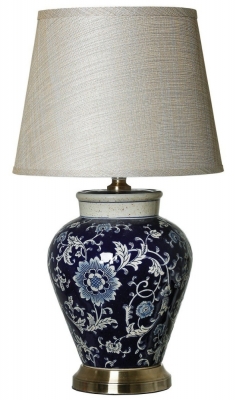 Product photograph of Mindy Brownes Tessa Blue Floral Ceramic Table Lamp from Choice Furniture Superstore