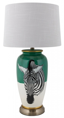 Mindy Brownes Zebra Painted Ceramic Table Lamp