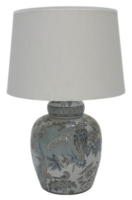 Mindy Brownes Delia Light Blue and Grey Ceramic Table Lamp