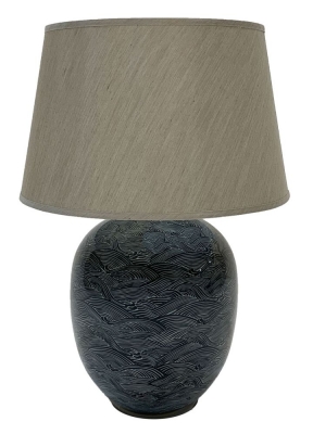 Product photograph of Mindy Brownes Blue Waves Ceramic Table Lamp from Choice Furniture Superstore