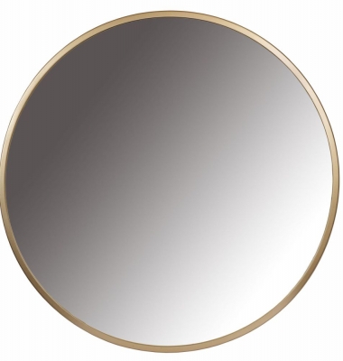 Product photograph of Mindy Brownes Lucas Gold Round Wall Mirror - Dia 76cm from Choice Furniture Superstore