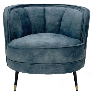 Product photograph of Mindy Brownes Aviona Petrol Blue Velvet Armchair from Choice Furniture Superstore