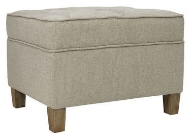 Mindy Brownes Cole Taupe Fabric Ottomon Stool