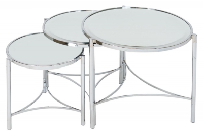 Product photograph of Mindy Brownes Brookville Mirrored Nest Of 3 Tables from Choice Furniture Superstore
