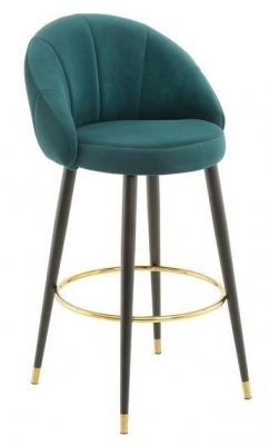 Product photograph of Mindy Brownes Ashley Teal Velvet Highback Barstool Sold In Pairs from Choice Furniture Superstore