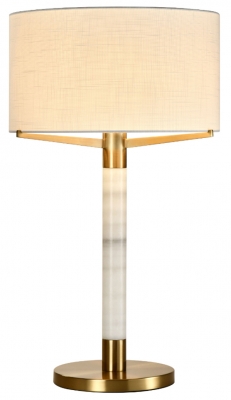 Product photograph of Mindy Brownes Mila White Brass Table Lamp from Choice Furniture Superstore